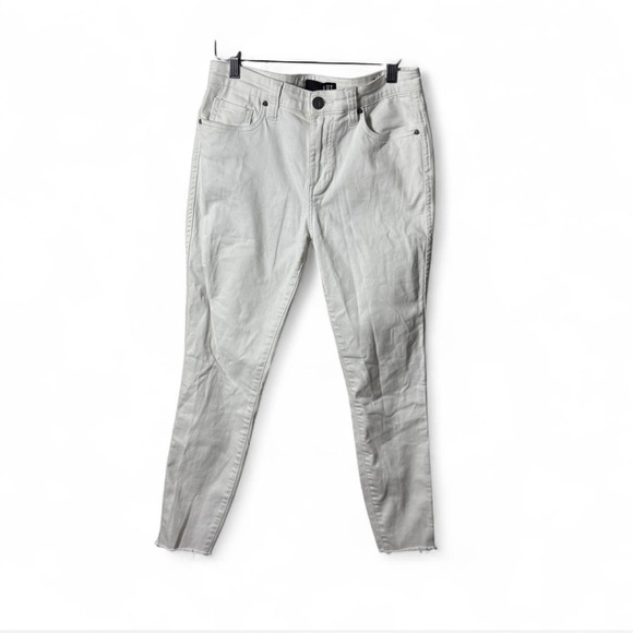 Kut from the Kloth Denim - KUT from the Kloth White Raw Hem Skinny Jeans Size 6 Stretch HighRise Distressed
